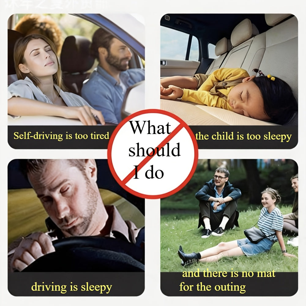 High-Value Thickened Car Inflatable Bed, Flocked Spine-Protective Comfortable Car Mattress, Car Additions, Universal for Sedans And Suvs, Quick Inflation with Pillow, Essential for Long Self-Drive Trips, Outdoor Camping Gear, Travel Rest Bed