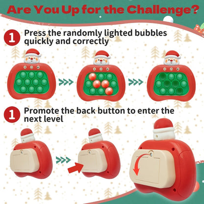 Santa Claus Pop Up Brain Game Toy for Kids – Interactive Click Music Memory Training Toy to Boost Focus Logic Animal Shaped Christmas Gift for Boys Girls