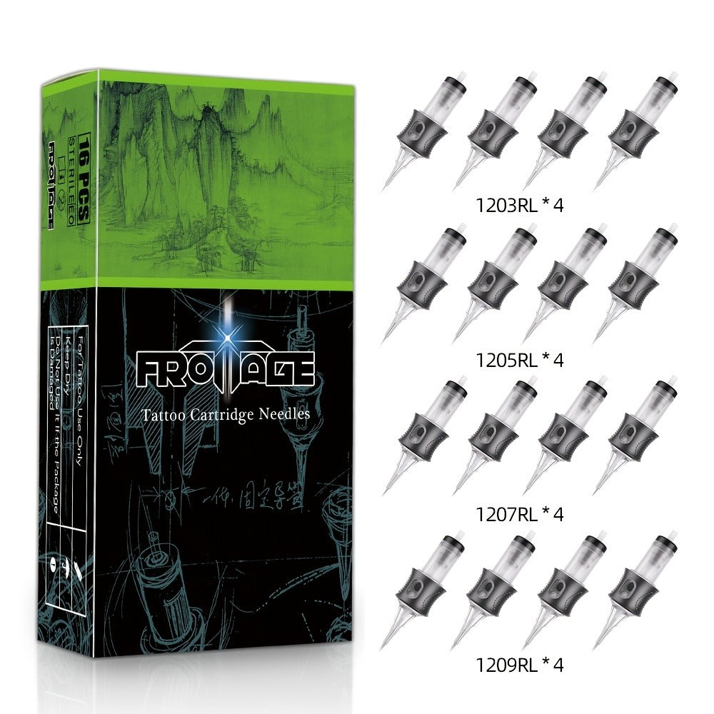 Tattoo Cartridge Needles 16pcs Froinage Mixed Models High Transparency Tips Secure Assembly Adjustable Threading Sterile Disposable for Tattoo Pen Machine Beginners Artists PMU