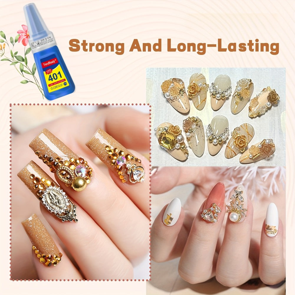 Nail Glue 2 Pack 25g Each Super Strong Waterproof Extra Hold — Fast Drying No Lamp Needed Long Lasting Press On Nail Adhesive for Fake Nails Acrylic Tips Nail Art, Home & Salon Use for Women
