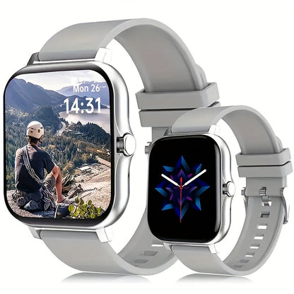 Bluetooth Calling Smartwatch with 1.83" Full Touch Screen, Multiple Sport Modes, Music Control & Sedentary Reminder – Fitness Tracker Watch Compatible with Android & iPhone for Men and Women, Dual Strap