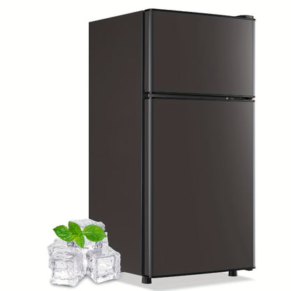 Mini Refrigerator with Freezer, 2.4 Cu Ft Double Door Small Fridge with Removable Shelves & Adjustable Feet – Compact Personal Fridge for Bedroom, Dorm, Apartment, Home Office and Kitchen