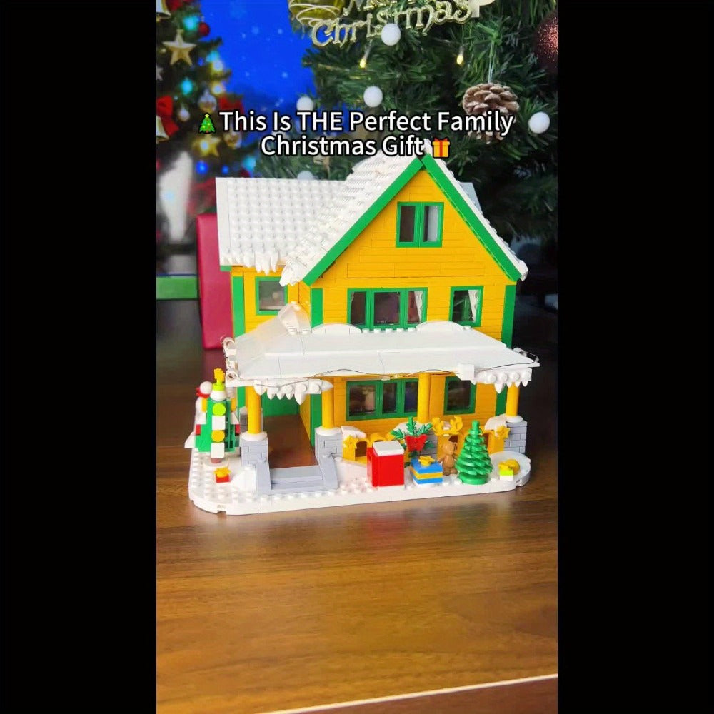 Christmas Story Building Blocks Set 1146 Pcs – LED Lit Classic Movie Style Christmas House Model Character Figures Holiday Display Decoration Family Gift Adults Kids