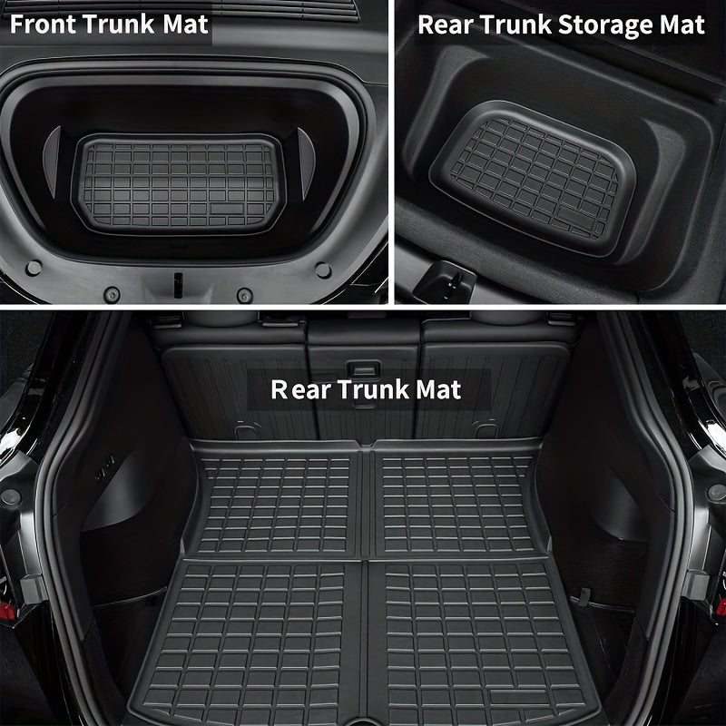 FRUKA 7pcs All Weather TPE Floor Mats And Cargo Trunk Liners for 2025 for TESLA Model Y Juniper/ 2020-2024 for TESLA Model Y/ 2024-2026 for TESLA Model 3 5-Seater (Does Not Fit 7-Seat)
