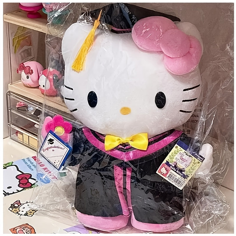 Hello Kitty Graduation Cap and Gown Set — Officially Licensed Sanrio Doctoral Cap & Bachelor Gown, Kawaii Grad Gift for Girls & Teens, Graduation Photo Prop, Party Decor, Bouquet Decoration, Student Prize
