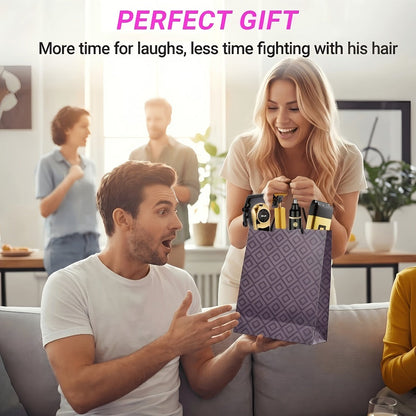 3-in-1 Grooming Kit for Men — Electric Hair Clipper, Nose Hair Trimmer & Shaver Set, USB Rechargeable Lithium Battery Cordless, 2 3 4-Piece Options, Black & Golden, Gift for Husband Boyfriend Father