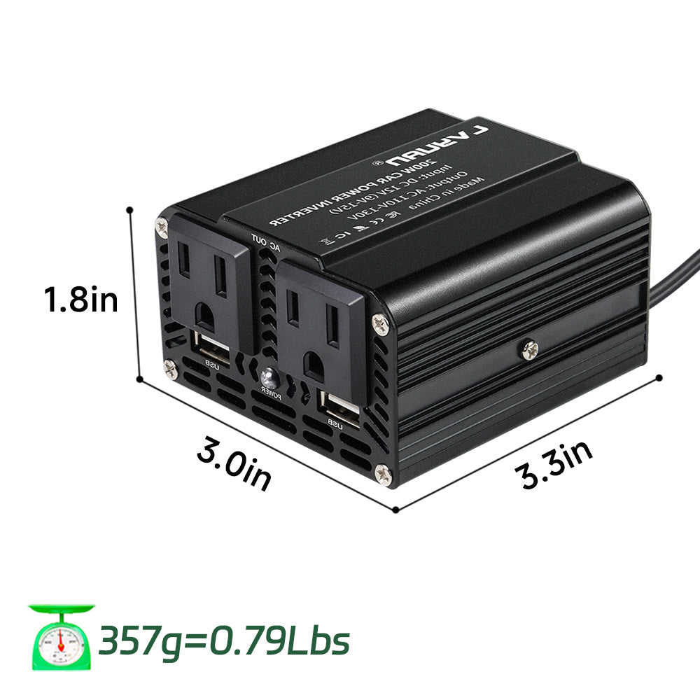 LVYUAN 200W Power Inverter for Vehicles DC 12V to 110V AC Car Plug Adapter Outlet Converter with 2 USB Fast Charging Ports and 2 AC Outlets Car Charger Adapter
