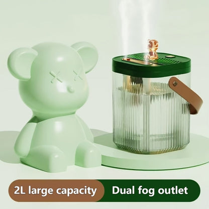 Cool Mist Humidifier for Bedroom & Large Room – 2L Top-Fill, 40-Hour Runtime, 26dB Ultra-Quiet, Auto Shut-Off, Easy to Clean, Whole House Humidifier for Plants, Baby Room & Home, White & Green