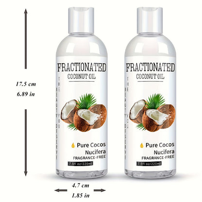 Fractionated Coconut Oil 4-Pack 7.5 fl oz Each – Pure Vegan Carrier Oil for Skin & Hair, Lightweight Moisturizer, Massage Oil, Fragrance-Free, Essential Oil Blending, DIY Skincare Body Oil