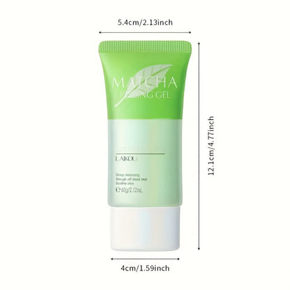 Matcha Peeling Gel Face Scrub with Tea Tree Salicylic Acid Exfoliating Moisturizing Alcohol Free Facial Exfoliator for Women Men Acne Oily Dull Skin All Skin Types 60g 2pcs