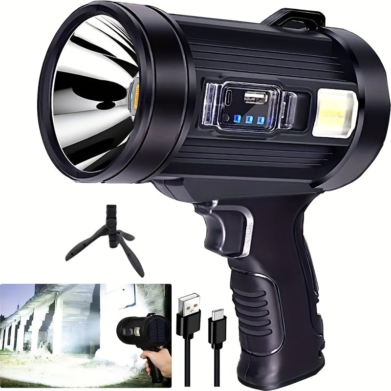 Waterproof LED Flashlight 6 Modes 3 Color Filters Solar USB Rechargeable IPX4 Torch for Hunting Camping Boating Hiking Emergency