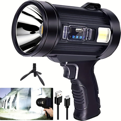 Waterproof LED Flashlight 6 Modes 3 Color Filters Solar USB Rechargeable IPX4 Torch for Hunting Camping Boating Hiking Emergency