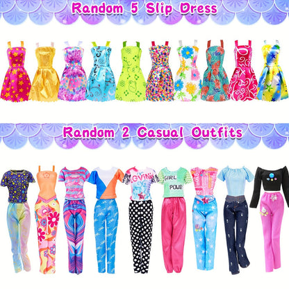 Fashion Doll Wardrobe Set 140pcs for 11.5 Inch Dolls – Deluxe Closet with Wedding Dress, Evening Gowns, Princess Dresses, Shoes, Necklaces & Accessories, Doll Included, Gift for Girls Ages 6-12