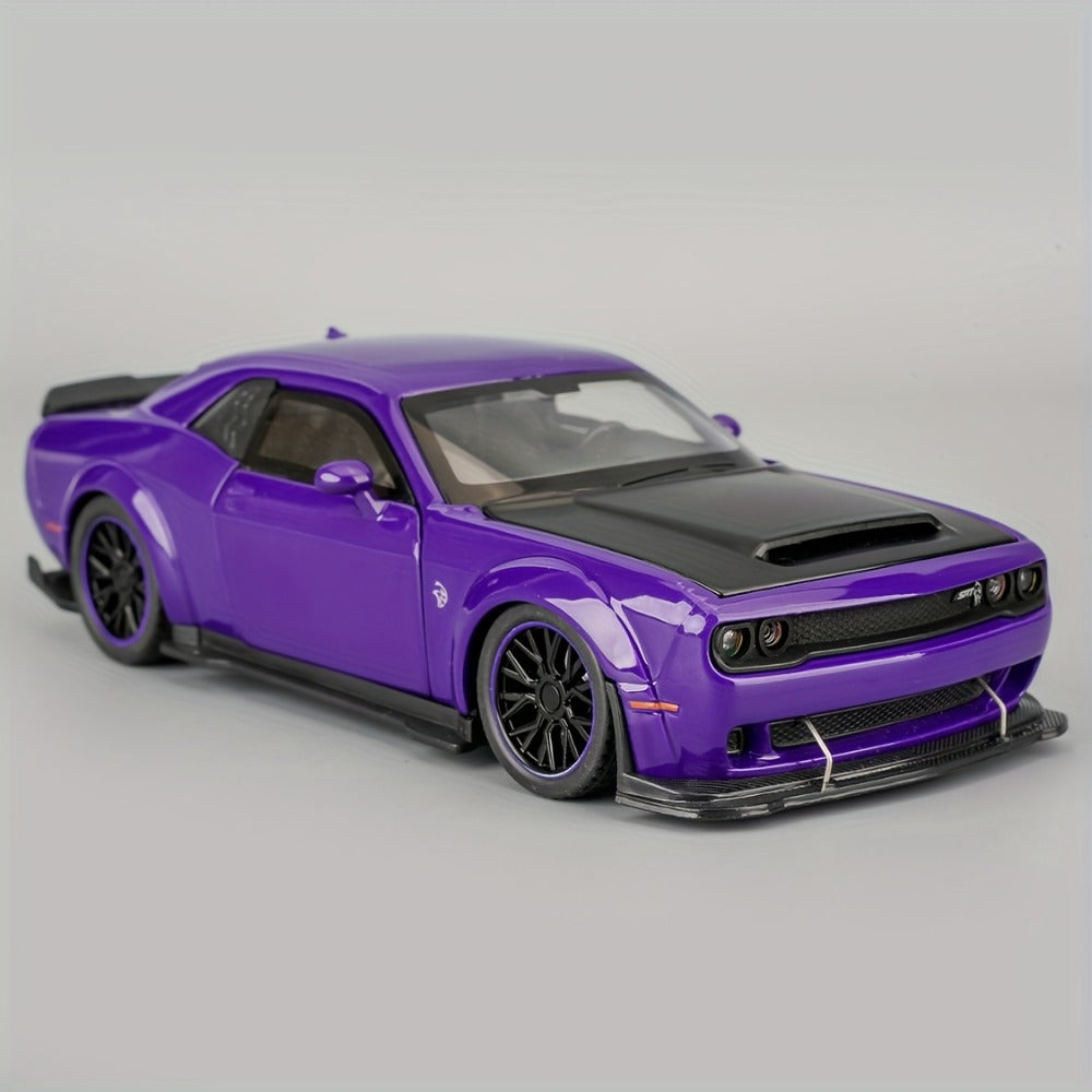 Dodge Hellcat Diecast Car Model 1:32 Scale Alloy Replica with Display Base | Openable Doors, Collectible Mini Vehicle | Birthday Christmas Gift for Car Lovers