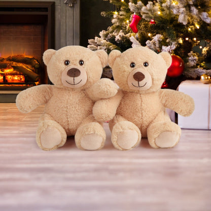 Teddy Bear Bulk Set 5 Pack 8 Inch Small Brown Soft Plush Stuffed Animals with Safe Lock-Washer Eyes Baby Shower Party Favor Decoration Gift for Kids Girls Boys Christmas Valentine