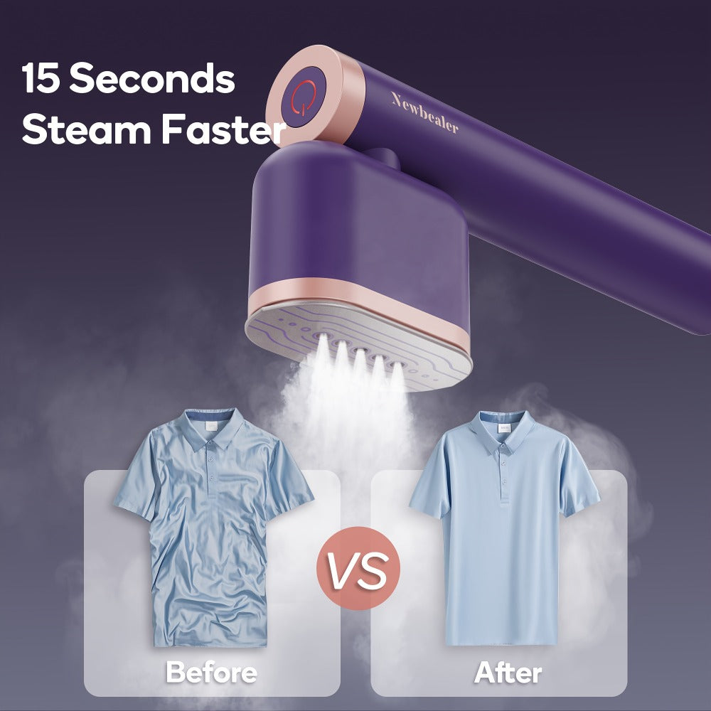 Handheld Garment Steamer 1200W – Portable Clothes Steamer with 15-Second Heat-Up, Dual Steam Settings, Lightweight Travel & Home Steam Iron for Suits, Dress Shirts & Formal Wear