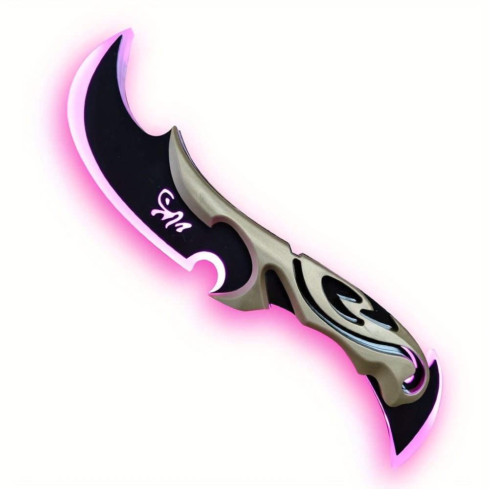 LED Light Up Half Moon Blade Rechargeable Sci-Fi Cosplay Prop 30cm – Halloween Role Play Game Peripheral Model Collection Gift, Multiple Colors