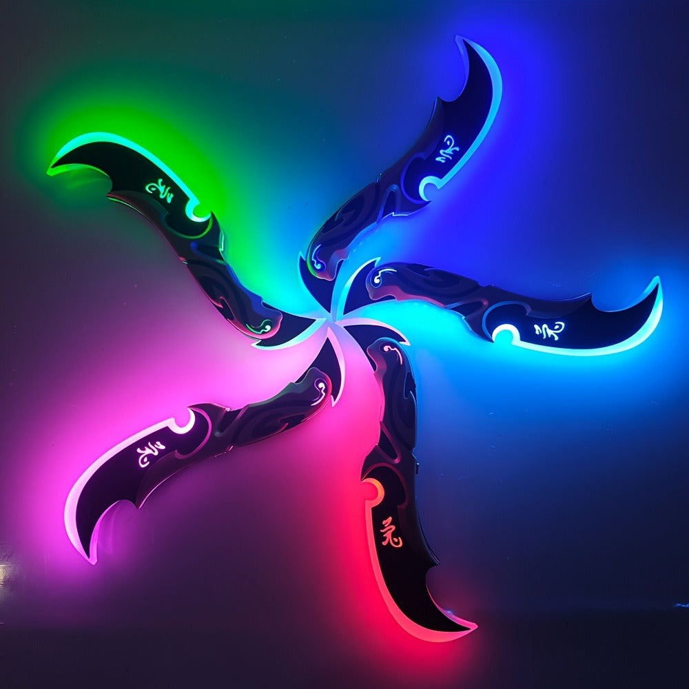 LED Light Up Half Moon Blade Rechargeable Sci-Fi Cosplay Prop 30cm – Halloween Role Play Game Peripheral Model Collection Gift, Multiple Colors