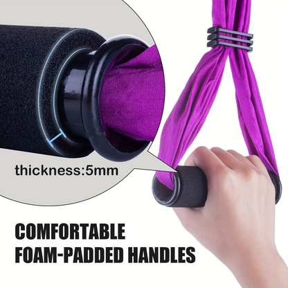 Aerial Yoga Swing Hammock – Nylon Fabric for Flying Poses, Inversions & Versatile Yoga Practice at Home or Gym, Supports Aerial & Anti-Gravity Yoga