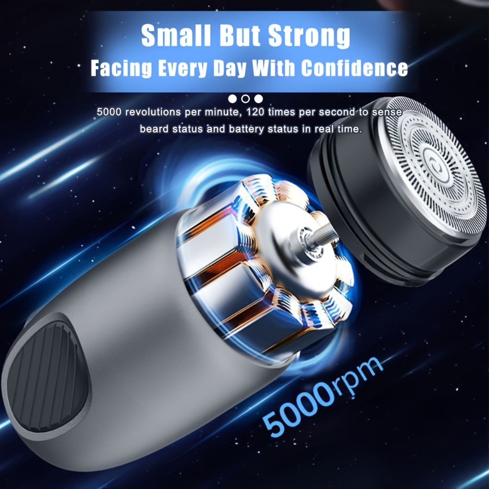 Mini Electric Shaver USB Rechargeable Portable Pocket Size Travel Razor 1200mAh Battery Cordless Face Shaver for Men & Women Gift Purple Black Gray Green