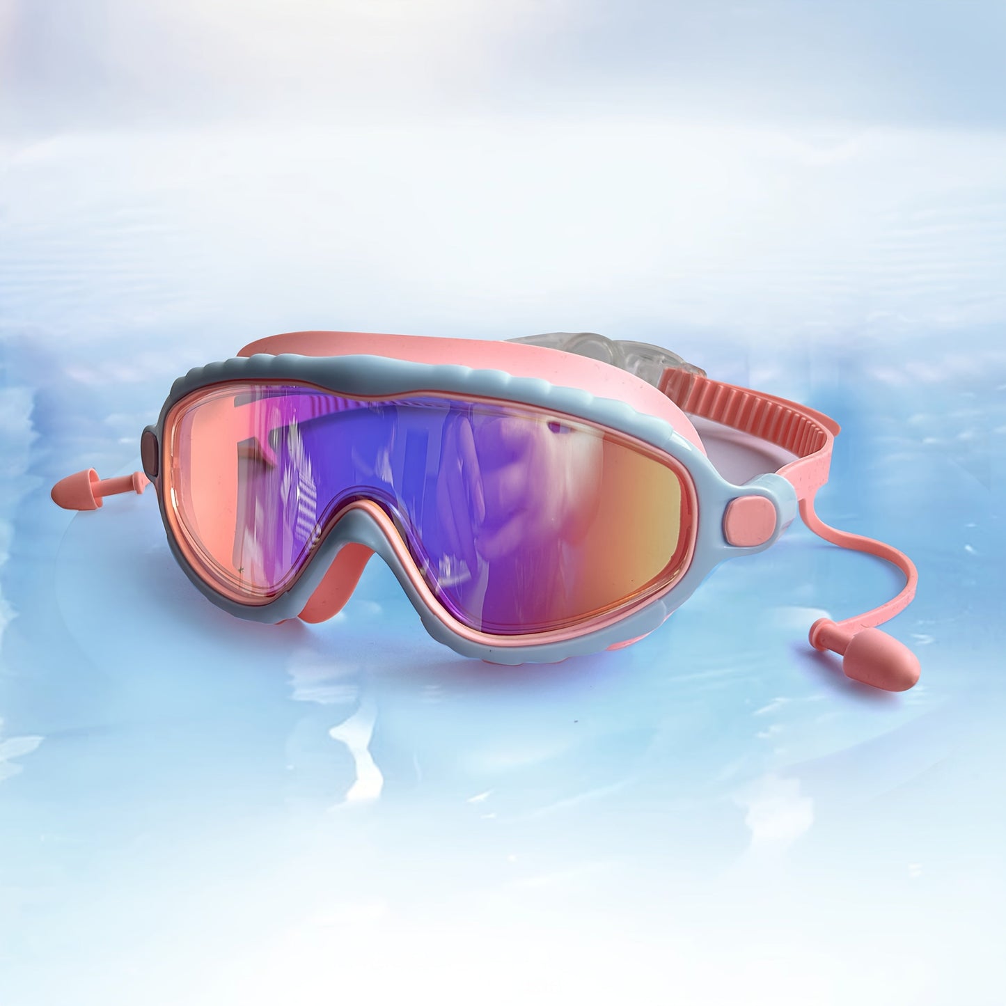 Kids Swim Goggles with Earplugs Anti-Fog Waterproof Ages 3-14