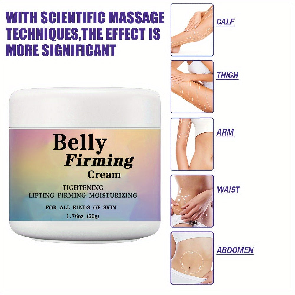 Belly Firming Cream with Hyaluronic Acid & Caffeine – Intensive Tightening & Lifting Body Lotion with Shea Butter Jojoba Oil & Vitamin E for Belly Buttocks Thighs Arms – Alcohol Free All Skin Types