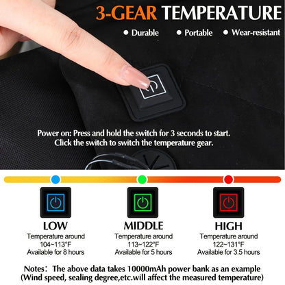 USB Heated Seat Cushion Foldable Heating Pad with 3 Adjustable Heat Modes – Portable Electric Warming Cushion for Stadium, Camping, Office & Outdoor Use, Available in 1pc & 2pcs (USB Power, No Battery)