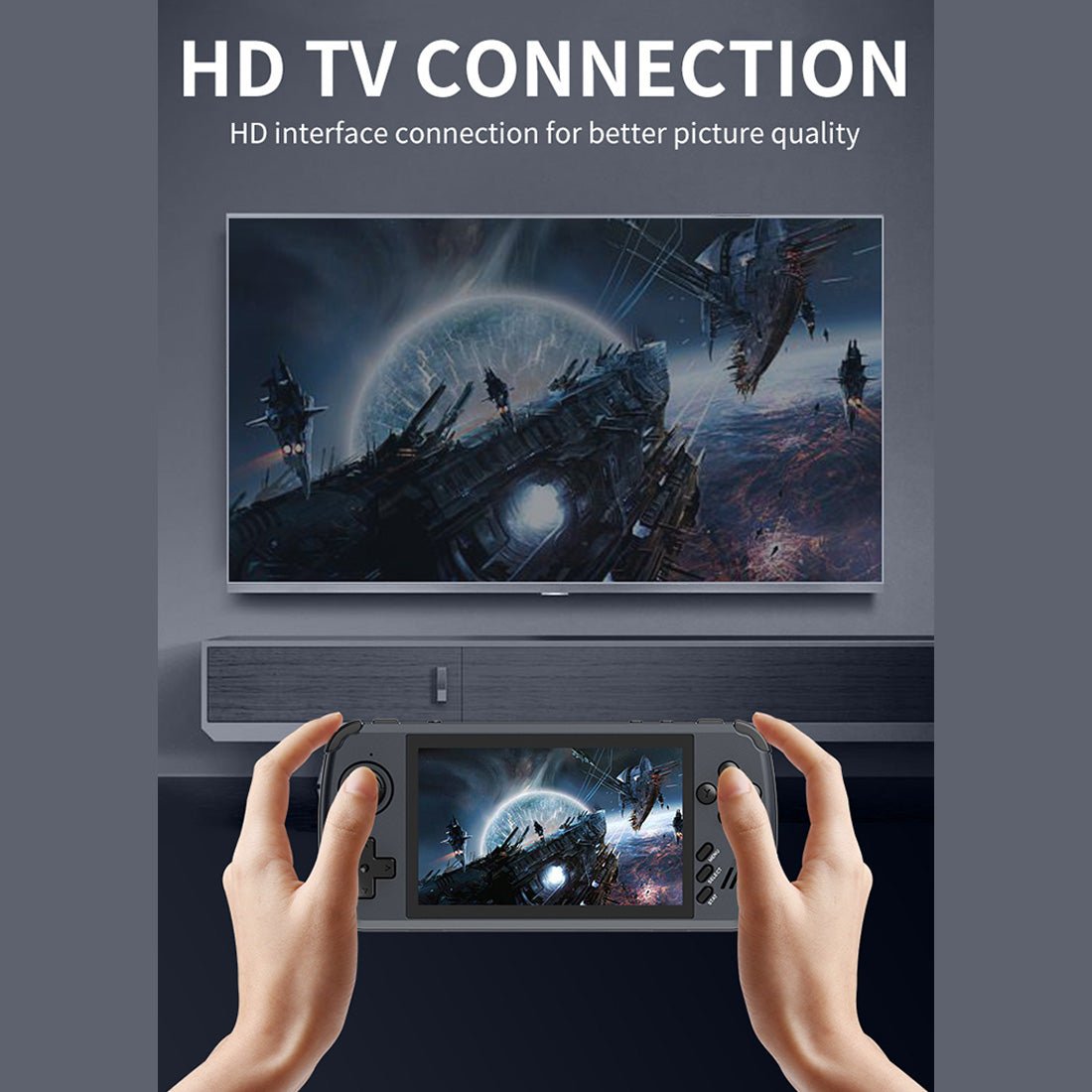 Powkiddy X39 PRO Handheld Game Console – 4.5" IPS 854×480 5600+ Preloaded Games HDMI Output Dual Player 3000mAh Linux Retro Gaming System