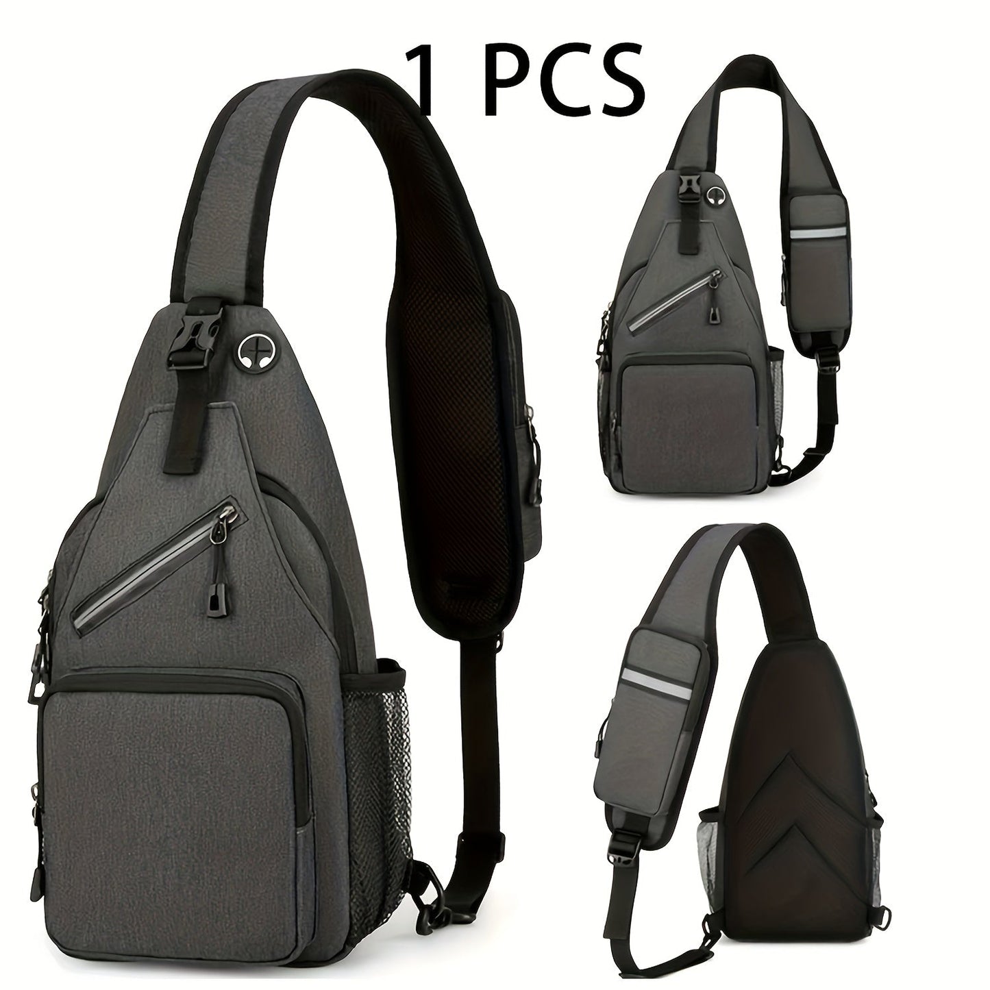 Crossbody Bag for Women & Men, Large Capacity Single Shoulder Bag with Zipper, Lightweight Multi-Pocket Design, Casual Sling Bag for Travel, Hiking, Work & Daily Use – Multiple Colors Available