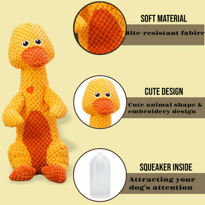 Squeaky Plush Dog Toy with Animal Print - Durable Cartoon Chew Toy for Aggressive Chewers, Interactive Tug of War Toy for All Breeds, Cute Deer & Frog Design Squeaky Dog Gift