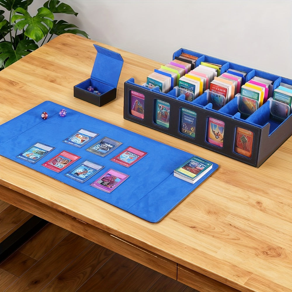 Trading Card Storage Box 5-Row with 24 Colored Dividers, 5 Card Sleeves & 5 Grid Boards – Card Organizer for Pokemon MTG Yu-Gi-Oh Sports Cards, Collection Display & Daily Storage, 5 Colors