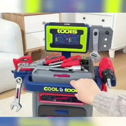 Kids Tool Kit 41pcs with Folding Workbench & Electric Drill Toy – STEM Engineering Playset with Storage | Interactive Construction Playbench, Realistic Role Play Set for Boys & Girls Ages 3 4 5, Christmas Gift