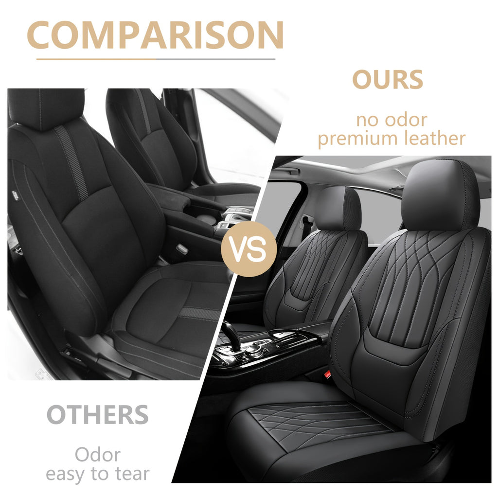 Full Coverage Pu Leather Car Seat Covers Full Set,Waterproof Seat Covers for Cars,SUVs Pick-up Truck, Car Seat Cushion,Car Seat Protector, Seat Cover with 5 Seats / 2 Seats