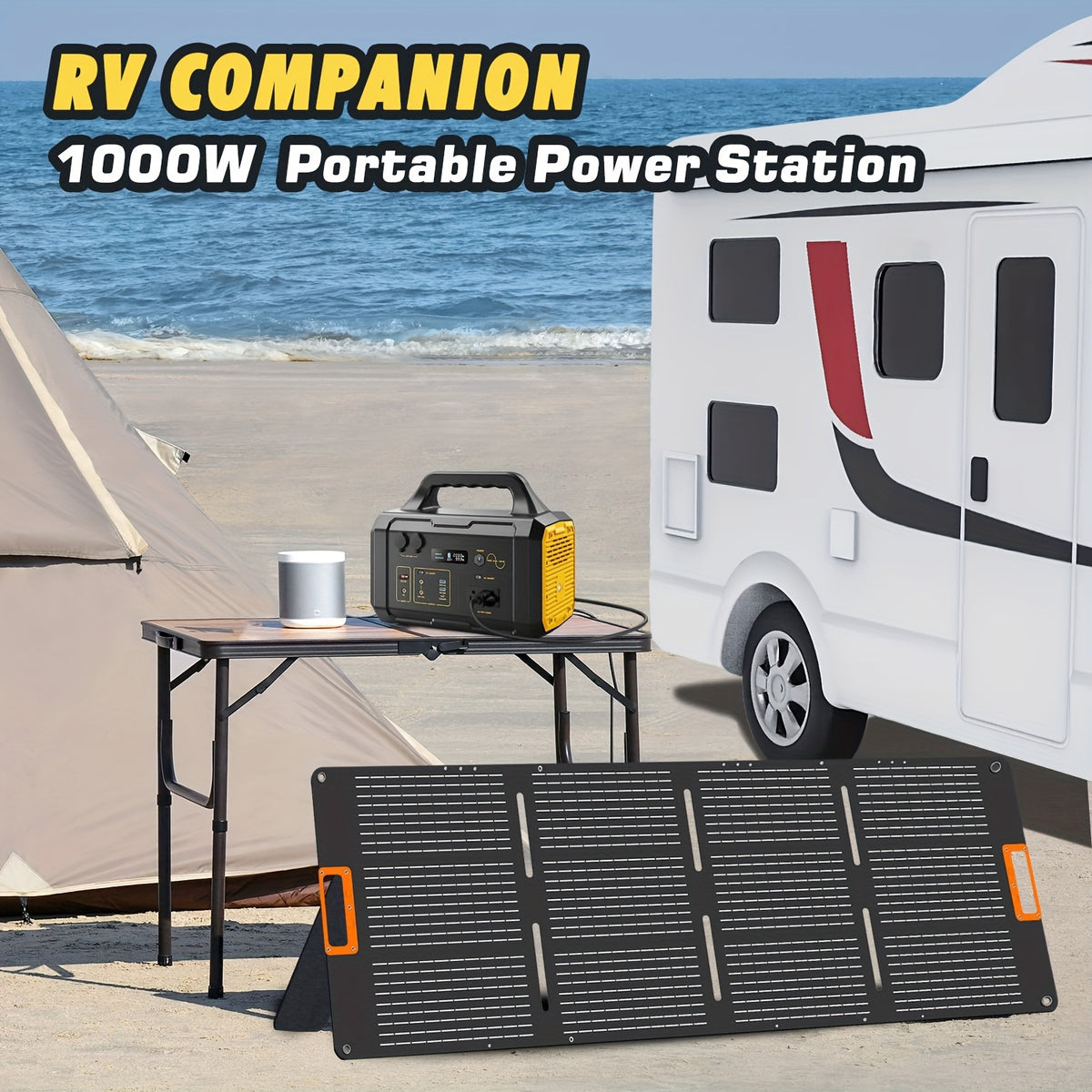 300W/1000W Portable Power Station, 299Wh/1024Wh Solar Generator with AC Qutlet/2 DC Ports/3 USB Ports Backup Battery/Power Supply for Qutdoor Trip RV Camping Emergency Survival Gear Travel Hunting Fishing Emergency (Excluding Solar Panels)