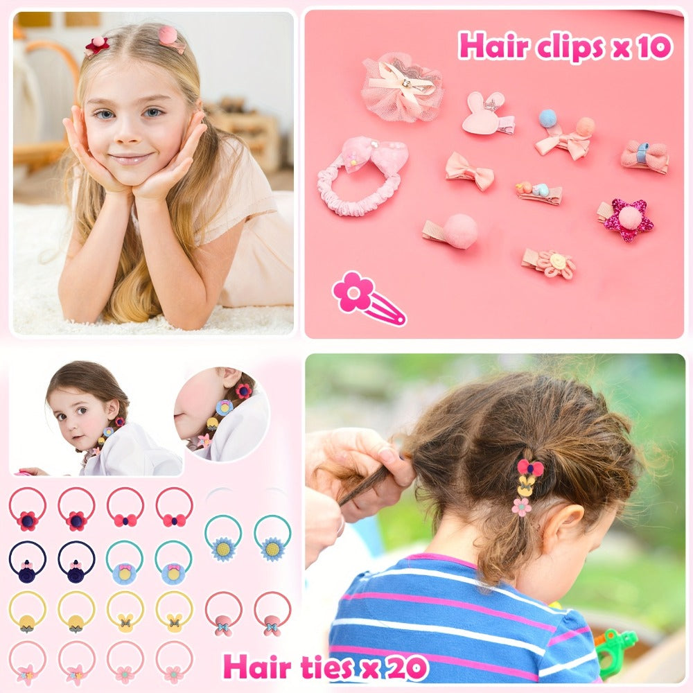 Kids Jewelry & Dress-Up Set 152 PCS – Costume Jewelry Hair Clips Bands & Accessories for Girls Ages 3+ | Princess Dress Up Toy | Best Birthday Christmas Gift for Little Girls