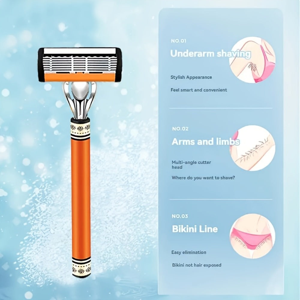 Double Edge Safety Razor Set for Men with 2 Handles & Stainless Steel Replacement Blades — Barber-Quality Close Shave Manual Shaving Kit, Reusable Eco-Friendly Razor, 24/36/54/72 Blade Options