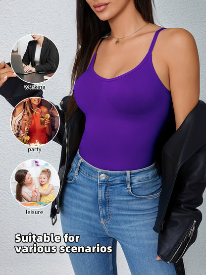 Women's Tummy Control Shapewear Camisole - Adjustable Strap Body Smoothing