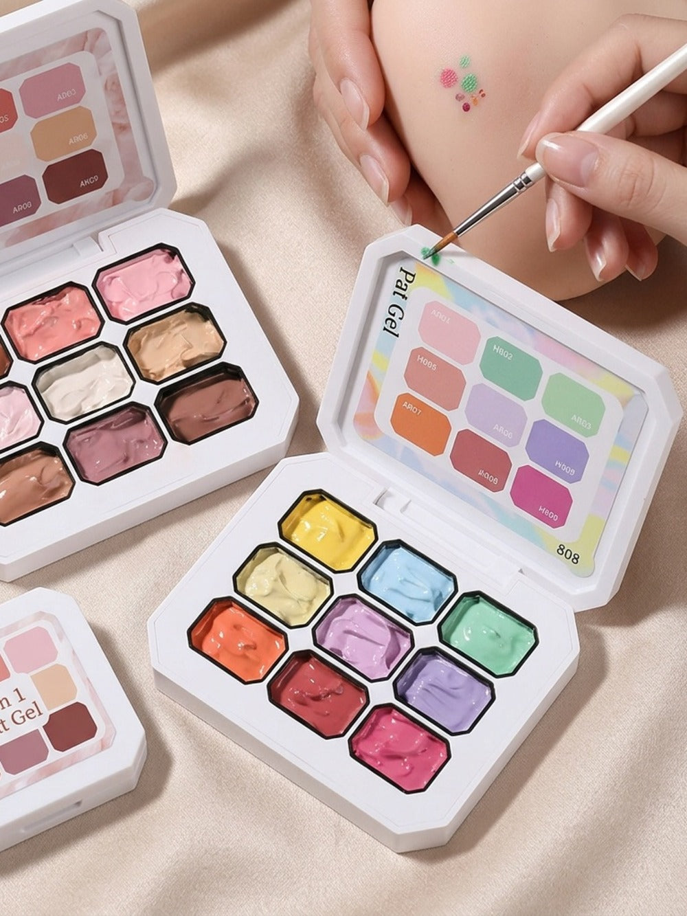 4-in-1 Gradient Gel Nail Polish Set 3pcs - Pat Ombre Gel for French Manicure Nail Stamping Painting & Powder Art - Solid Varnish Gel for Seamless Ombre Nail Art Women Salon Home DIY