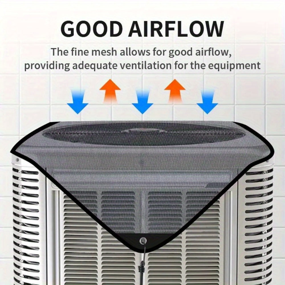 Outdoor Air Conditioner Cover 26"x26", Universal PVC Mesh AC Unit Protector, Prevents Leaves Debris Snow, Weatherproof Outdoor AC Cover for Winter Christmas Season