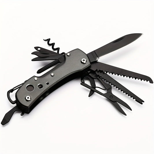 15-in-1 Multitool Pocket Knife – Folding Camping Survival Multi Tool with Screwdrivers & Saw