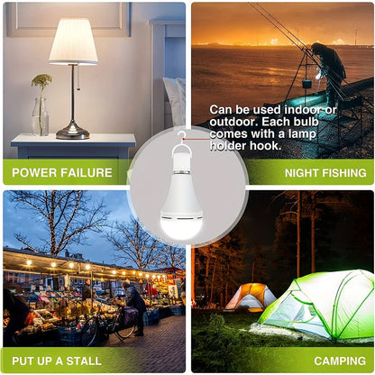 Rechargeable Emergency LED Light Bulb 12W 1100 Lumens 96W Equivalent with 800mAh Battery Backup – 6500K E26 E27 Base Non-Dimmable Auto-On Power Outage Bulb for Home Office Camping, 8-Pack