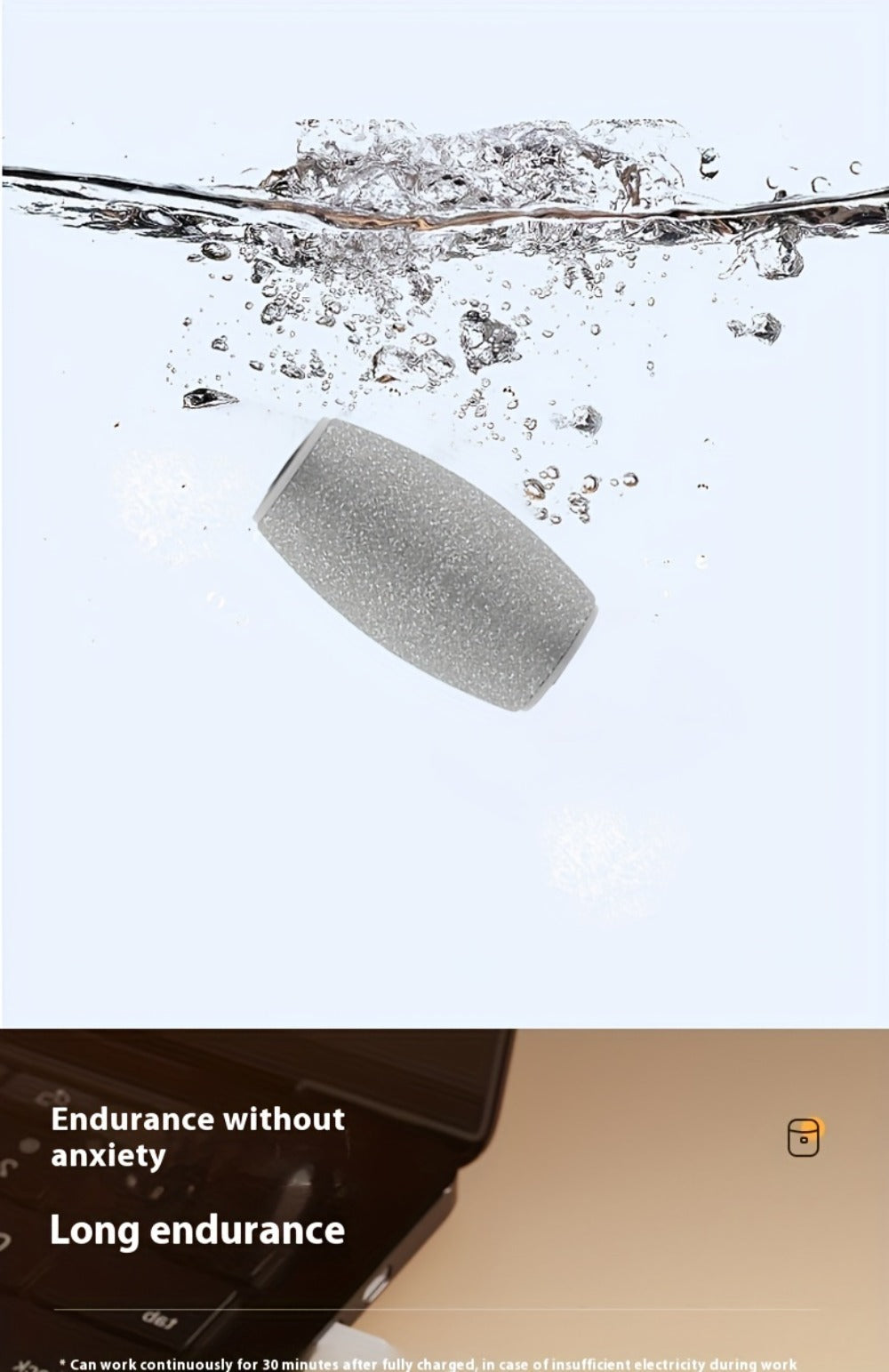 Electric Foot Callus Remover Rechargeable with 2 Roller Heads - Portable Dead Skin Scrubber Pedicure Tool for Smooth Soft Feet Cracked Heel Repair Home Professional Foot Care Kit, White