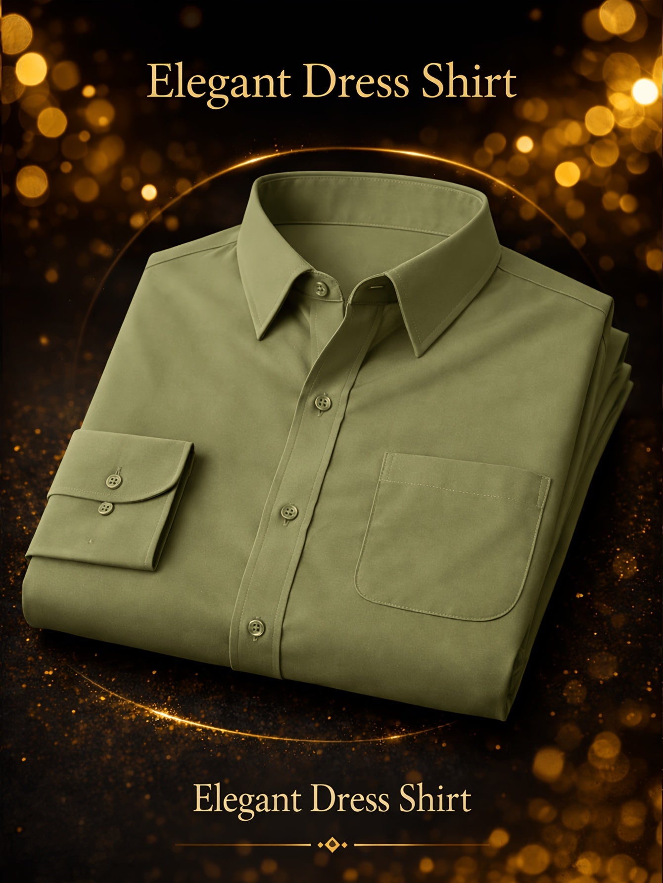Men's Solid Long Sleeve Casual Shirt - Wrinkle Resistant