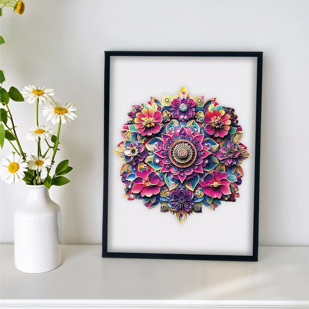 Wooden Mandala Puzzle for Adults – Unique Irregular Animal Shaped Pieces, Exquisite Gift Box, Decorative Art Jigsaw Brain Teaser, Birthday Christmas Holiday Gift for Women Men Teens