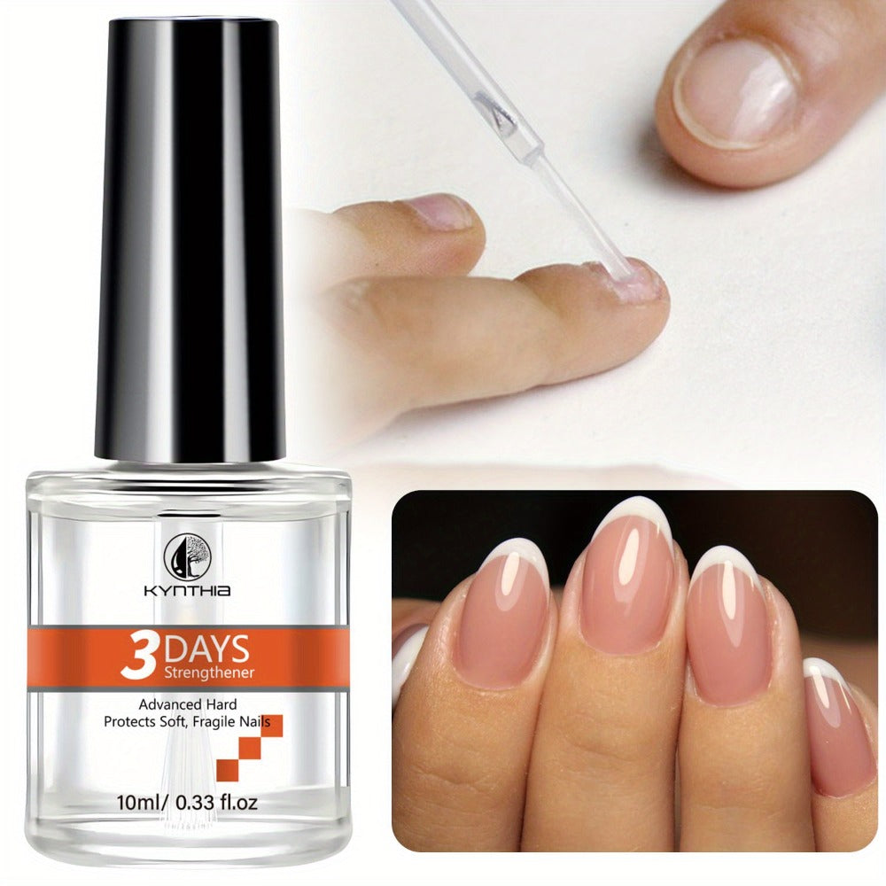 Vitamin Nail Strengthener 3-Day 10ml Alcohol-Free Formula – Prevents Breakage Peeling & Chipping, Nail Hardener for Soft Thin Brittle Nails, Strengthens & Protects Daily Nail Treatment for Women