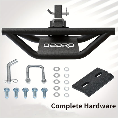 Step Bar for Towing Hitch Designed for Trucks with a 2-Inch Trailer Hitch Receiver, Featuring a Textured Black Rear Bumper Guard