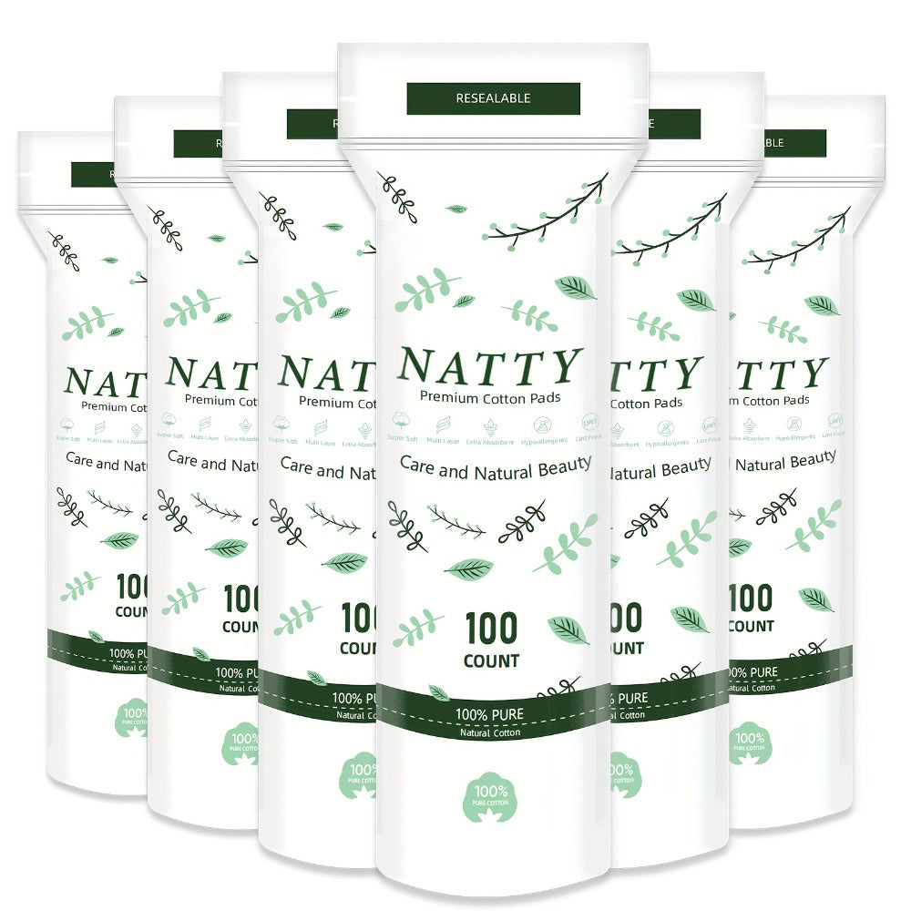 Makeup Remover Pads 600 Count Soft Hypoallergenic Lint-Free Cotton Rounds 360 Locking Edge Unscented Absorbent Disposable Face Pads for Makeup Removal Toner Skincare All Skin Types Women 6 Packs