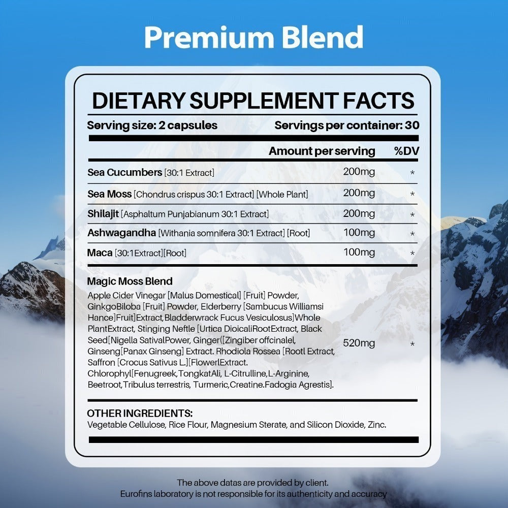 Men's Daily Fuel Supplement 2-Pack – Blue Strength 5-in-1 Formula with Maca, Ashwagandha, Tongkat Ali, Tribulus & Fenugreek | Male & Heart Health Support | 3rd Party Tested | 120 Capsules 60-Day Supply