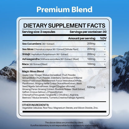 Men's Daily Fuel Supplement 2-Pack – Blue Strength 5-in-1 Formula with Maca, Ashwagandha, Tongkat Ali, Tribulus & Fenugreek | Male & Heart Health Support | 3rd Party Tested | 120 Capsules 60-Day Supply