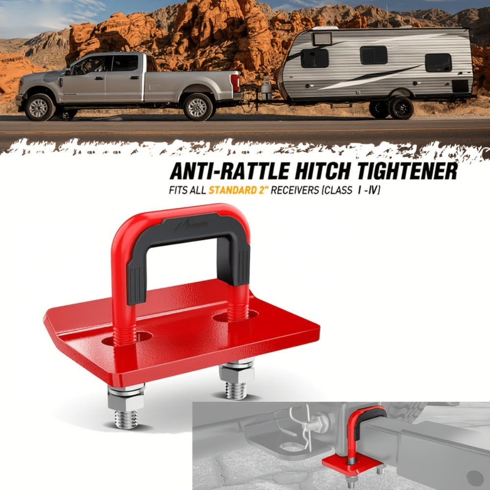 Trailer Hitch Tightener Anti Rattle Stabilizer 2 Inch Heavy Duty Steel U-Bolt with Rubber Cover Hitch Mount Wobble Eliminator for 2" Receiver - Multiple Colors